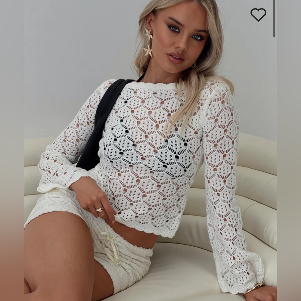 MADDALYN CROCHET TOP WHITE